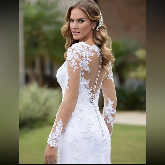 🎉PREORDER Lace Mermaid Wedding Bridal Tulle Dress - Sizes 2 thru 24 available - Picture 3 of 16